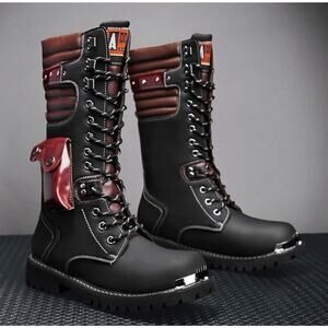 2023 Desert Boots Men's Cowhide Gothic Punk Motorcycle